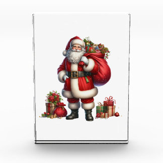 Bloque Para Fotos Jolly Santa Claus with gift sack