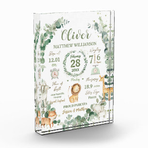Bloque Para Fotos Jungle Animales Greenery Baby Nace Print Stats
