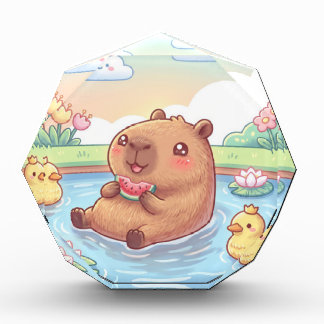 Bloque Para Fotos Kawaii capy in a pond