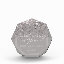 Bloque Para Fotos Keepsake, el 60 aniversario personalizado del diam