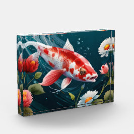 Bloque Para Fotos Koi Fish Taiji Arte Japonés Koi Pintar Pescado