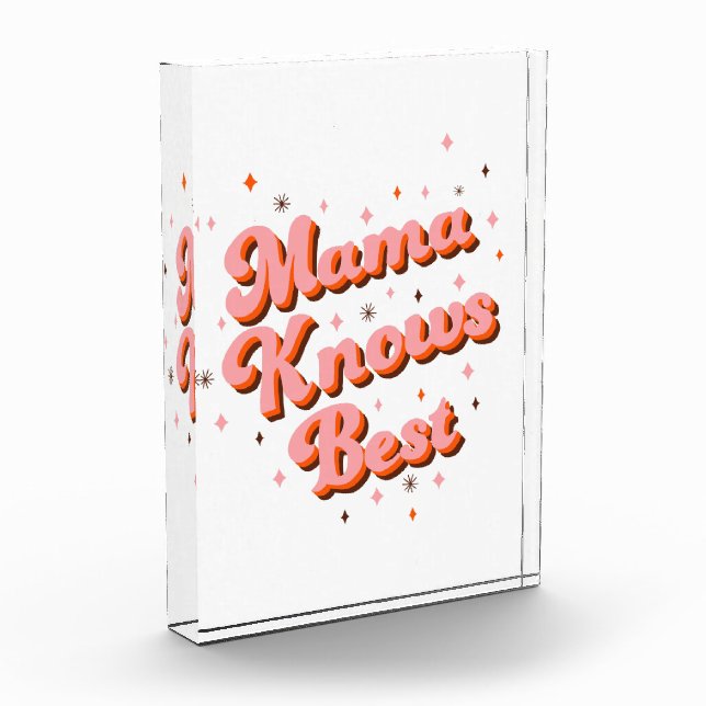 Bloque Para Fotos La dulce mamá conoce la mejor letra retro rosada m (Izquierda)