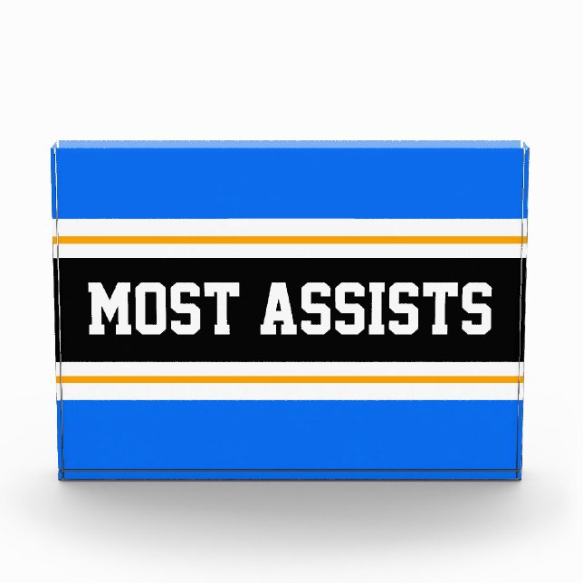 Bloque Para Fotos LA MAYORÍA AYUDA A Rayas Blancas Azules Atléticas (Anverso)