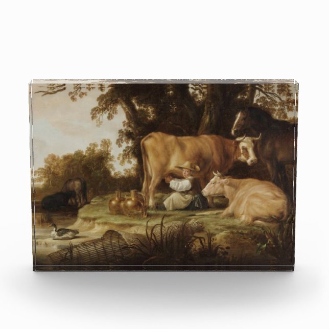 Bloque Para Fotos La Milkmaid Aelbert Cuyp (Anverso)