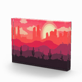 Bloque Para Fotos La puesta de sol en el desierto