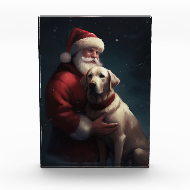 Bloque Para Fotos Labrador con Navidades festivos de Santa Claus (Anverso)