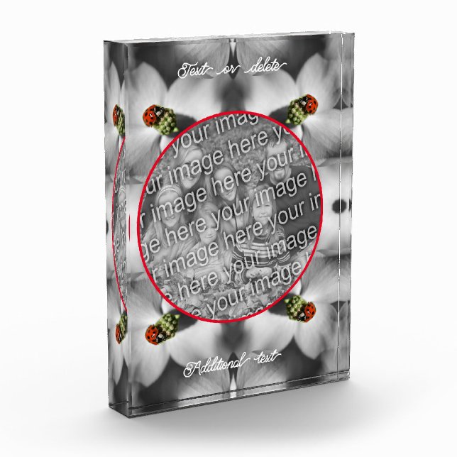 Bloque Para Fotos Ladybug En Dogwood Personalizado Añadir Su (Izquierda)