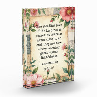 Lamentaciones 3:22–23 Diseño Floral Vintage 