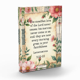 Bloque Para Fotos Lamentations 3:22–23 Vintage Floral Design 