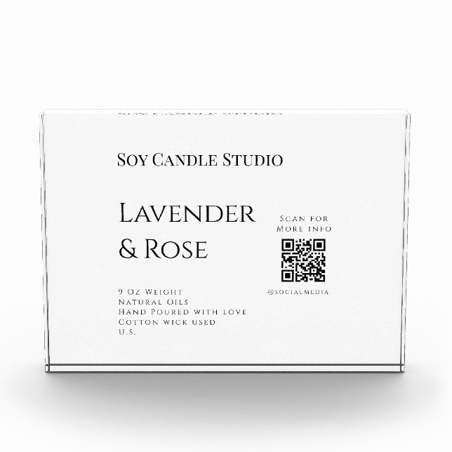 Bloque Para Fotos Lavender rosa soja negocios de velas añadir código (Anverso)