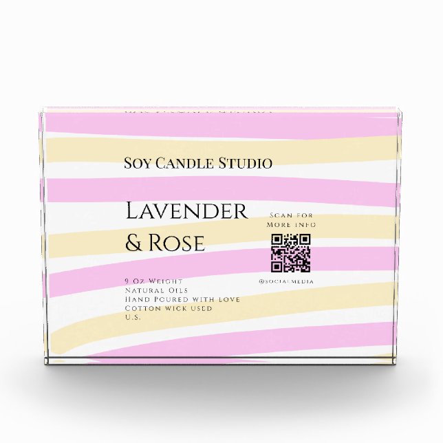 Bloque Para Fotos Lavender rosa soja negocios de velas añadir código (Anverso)