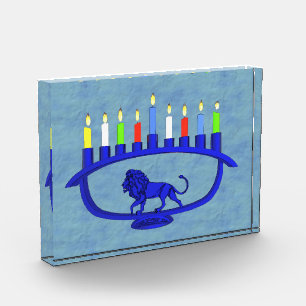 Bloque Para Fotos León azul Menorah
