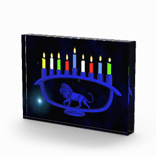 Bloque Para Fotos León azul Menorah