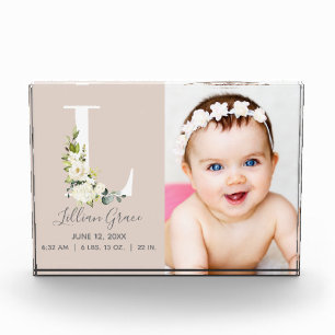 Bloque Para Fotos Letra floral de Rubor L Photo Monogram Stats