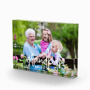 Bloque Para Fotos Letras a mano modernas nietos