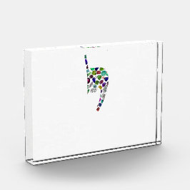 Bloque Para Fotos Letter 'YOD' made with Gems in All Colors