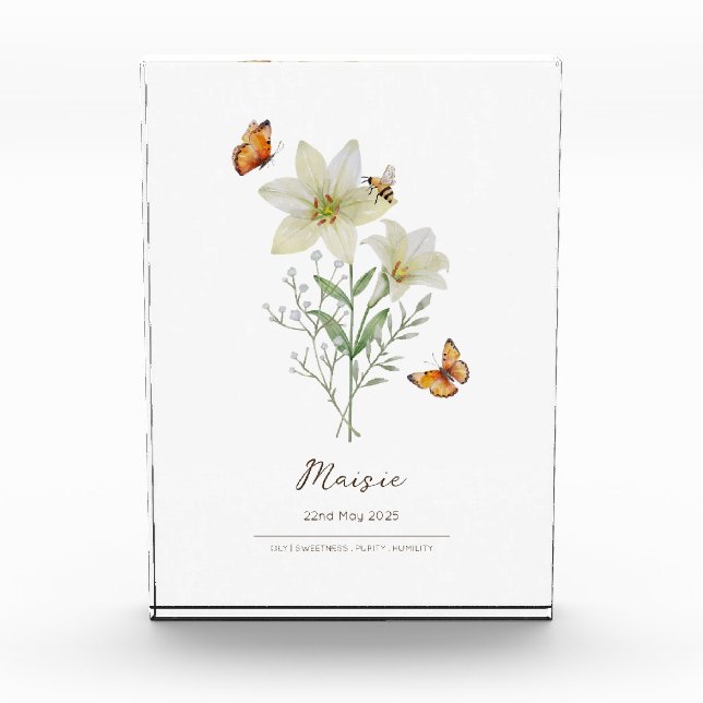 Bloque Para Fotos Lily Birth Month Flower (Anverso)