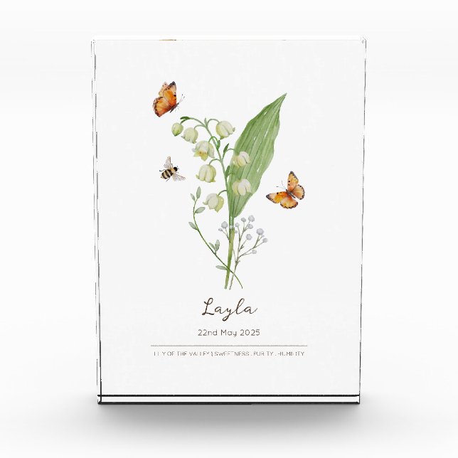 Bloque Para Fotos Lily of the Valley Birth Month Flower (Anverso)