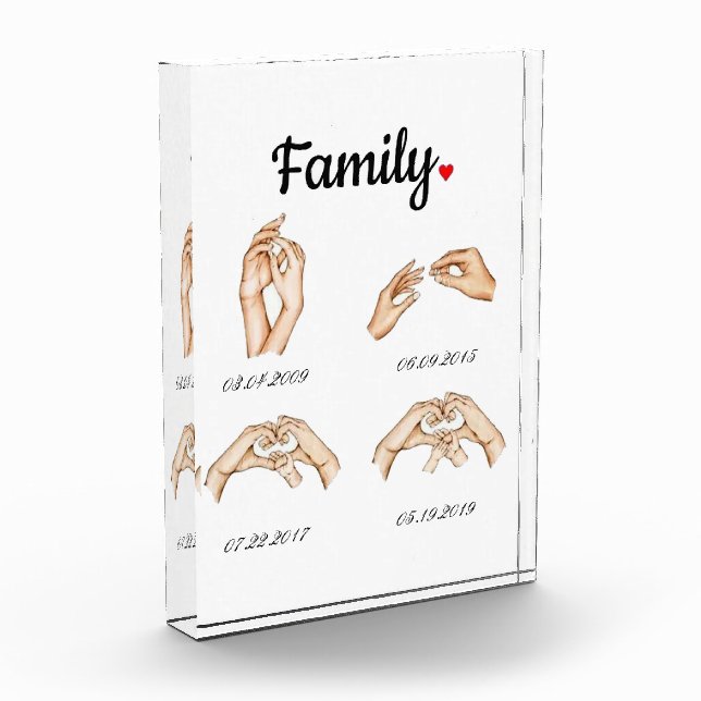 Bloque Para Fotos Línea de tiempo familiar personalizada (Izquierda)