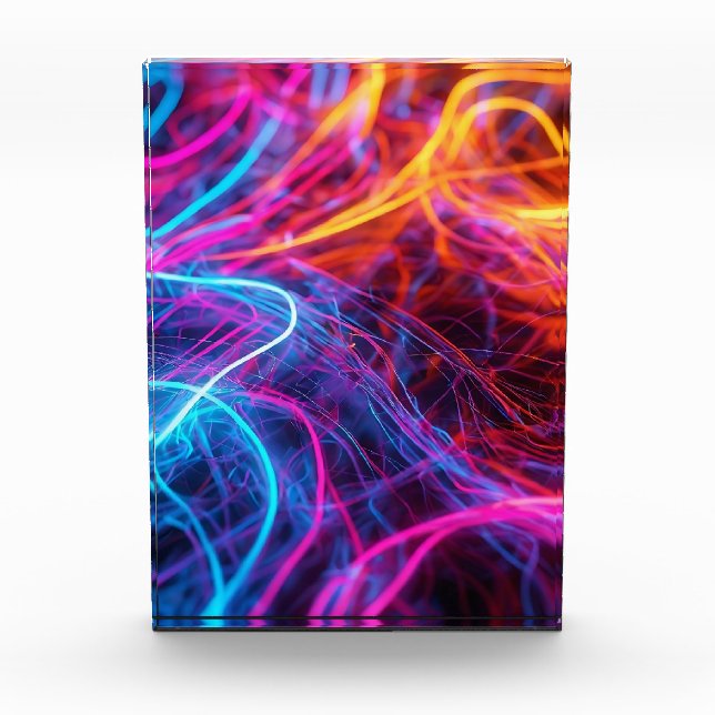 Bloque Para Fotos Líneas de Neon (Anverso)