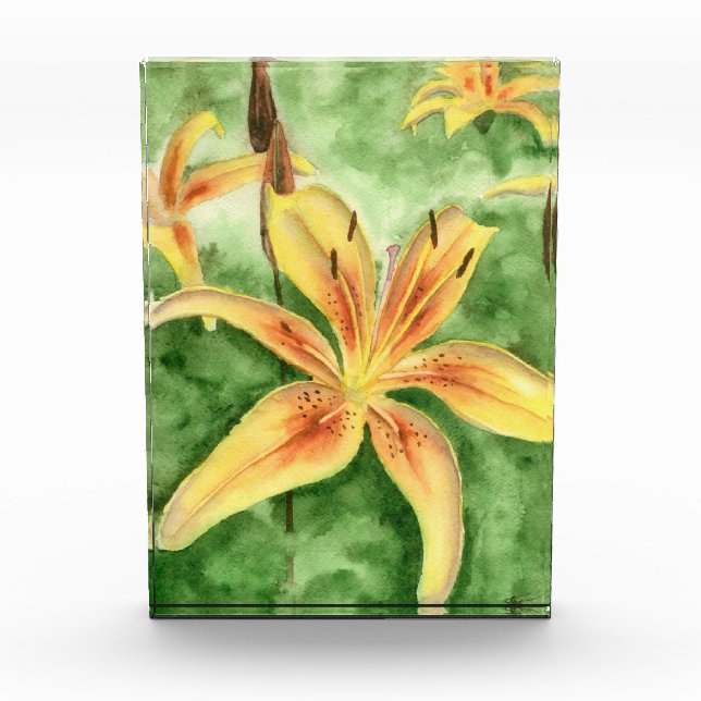 Bloque Para Fotos Lirios amarillos en el jardín (Anverso)