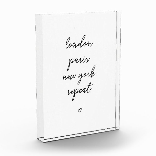 Bloque Para Fotos 'London Paris New York Repeat' Acrylic block (Izquierda)