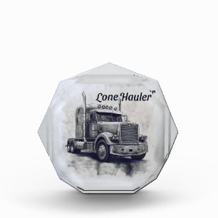 Bloque Para Fotos "Lone Hauler - Negrita Carbón Bobtail Truck Art Pr