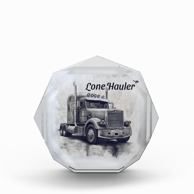 Bloque Para Fotos "Lone Hauler - Negrita Carbón Bobtail Truck Art Pr (Anverso)