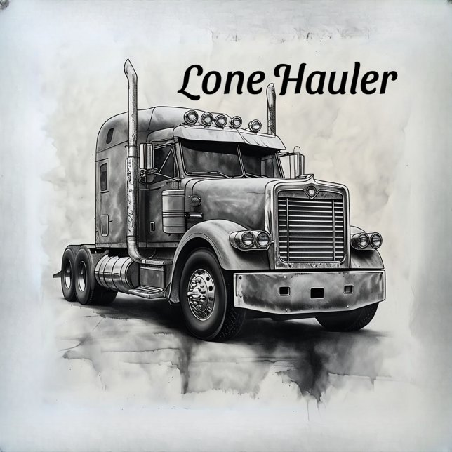 Bloque Para Fotos "Lone Hauler - Negrita Carbón Bobtail Truck Art Pr (Subido por el creador)