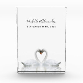 Bloque Para Fotos Los cisnes blancos aman a los pájaros boda lindo