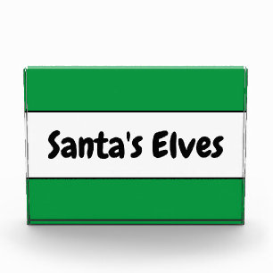 Bloque Para Fotos LOS ELVOS DE SANTA Tiras Blancas Brillantes Y Verd