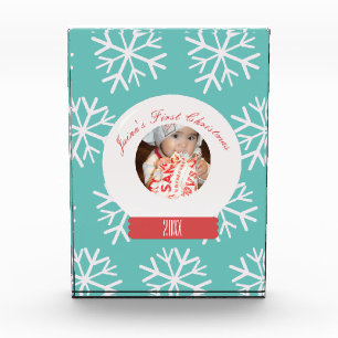 Bloque Para Fotos Los primeros copos de nieve de Navidad Verde azula