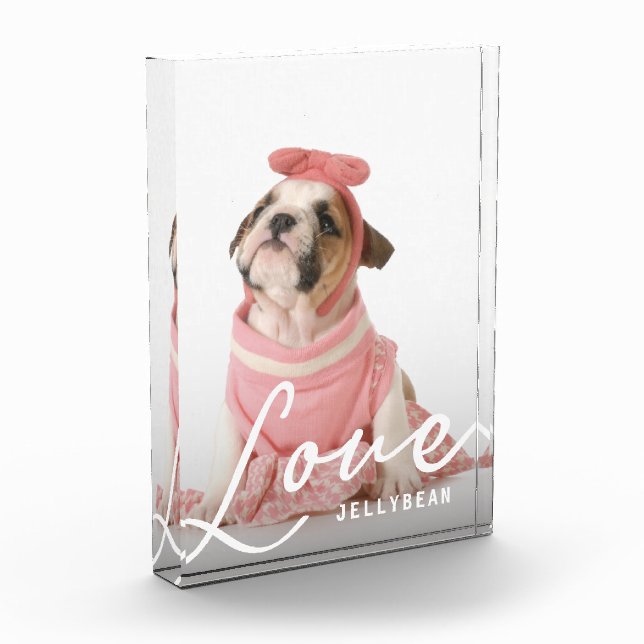 Bloque Para Fotos LOVE Cute Personalizado Dog (Izquierda)