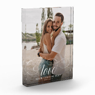 Bloque Para Fotos LOVE Elegant Calligraphy Simple Couple Boda