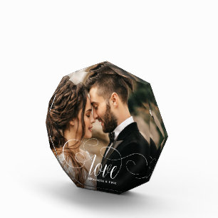 Bloque Para Fotos LOVE Elegant Calligraphy Simple Couple Boda