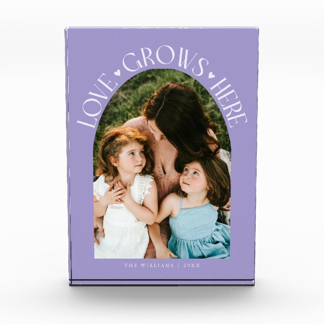 Bloque Para Fotos Love Grows Here Modern Arch Lilac (Anverso)