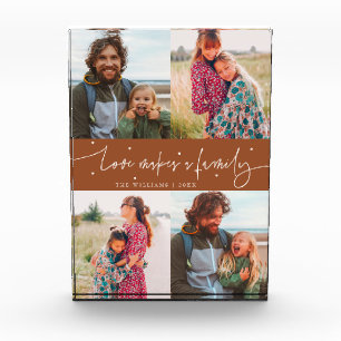 Bloque Para Fotos Love Makes a Family Modern Script Terracotta