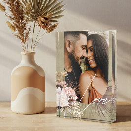 Bloque Para Fotos Love Script Boho Watercolor Floral Keepsake Arch