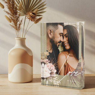 Bloque Para Fotos Love Script Boho Watercolor Floral Keepsake Arch
