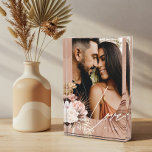 Bloque Para Fotos Love Script Boho Watercolor Floral Keepsake Arch<br><div class="desc">Un hermoso regalo de foto para los recién casados. Fotos de bodas florales tropicales de color bohemio-floral de diseño moderno con flores botánicas de boho y vegetación tropical de mano. Las formas geométricas modernas, combinadas con una bonita paleta moderna de color boho, crean este elegante y sofisticado toque fotográfico boda....</div>