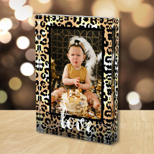 Bloque Para Fotos LOVE Script Overlay Leopard