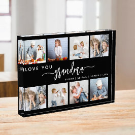 Bloque Para Fotos Love You Grandma 8 Photo Collage Black and White