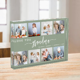 Bloque Para Fotos Love You Grandma 8 Photo Collage Sage Green