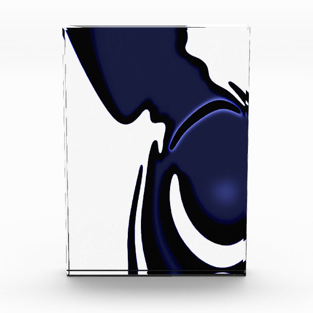 Bloque Para Fotos Luna Azul: Resumen azul, blanco y negro (Anverso)