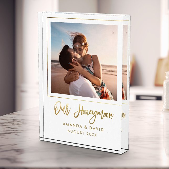 Bloque Para Fotos Luna de miel Keepsake Recuerdos de regalo de novia (Our honeymoon keepsake photo block—newlyweds' delight and the perfect bride gift. )