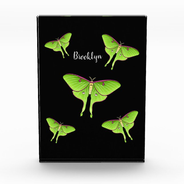 Bloque Para Fotos Luna Moth cartoon illustration   (Anverso)