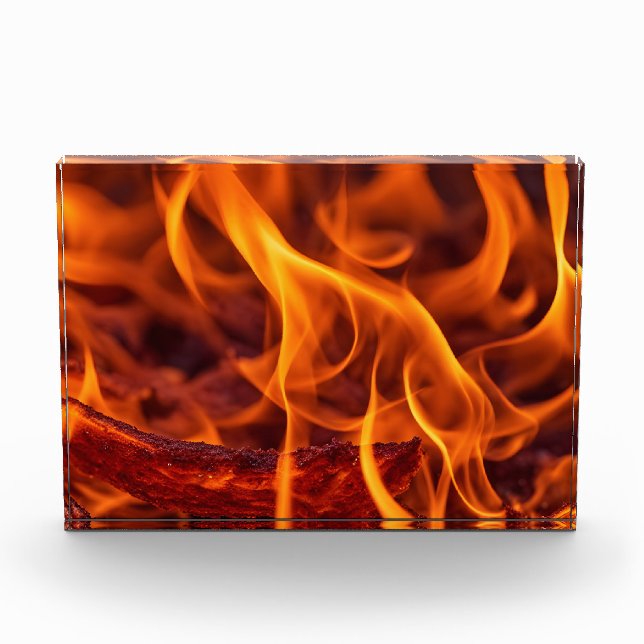 Bloque Para Fotos Macro de llama de fuego (Anverso)