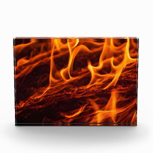 Bloque Para Fotos Macro de llama de fuego en la chimenea