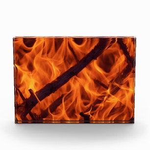Bloque Para Fotos Macro de llama de fuego en la chimenea