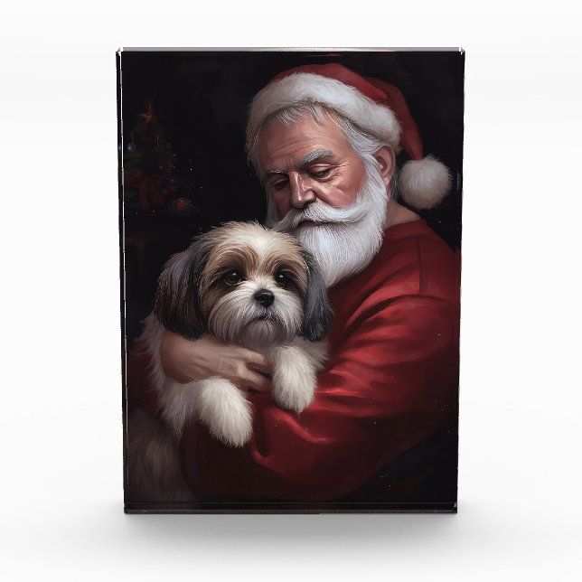 Bloque Para Fotos Malti Tzu Con Navidades festivos de Santa Claus (Anverso)